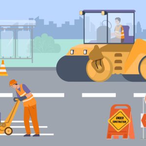 Road repair flat background with brigade of male workers in road form making asphalt maintenance vector illustration SSUCv3H4sIAAAAAAACA1VRwU7DMAz9FSvnjoG49Yg0IZCQpsFt4uAmXmeaJpOTdkNT/x2n2xDcbL+X955ezqbBxNbUZ8PeDykLZo7B1A+VIcc5CqM39f1UmZQxD4mScnWzmKlVdN5vIttzuZvaPKHtWolDcGn5Qac8iPJUYmj+g2aqbk9egiv2xe5GfONkyXsMFAelflYGWwr2uyTQCEKecA60Vag7ZpL+mm5kR/Ey4uC4jGaMFr3ijyW9WsW+XFvBw56t8EhSdkfJ6mA2ER0IHZAFdh4zNL+p4ch5D41wi44g7qBHT3CM0pEk4ABS3u6i9Ip0HFrAdNijz7pyyBQwWIKRrLYLf1u/g5VWjo2qrdbvgGq1oeBIiujr+nnW1LIqk0+lMlNdu7topWVsvnRKyx7Dotdwi+tBibHTP52m6QdelCXu8QEAAA==