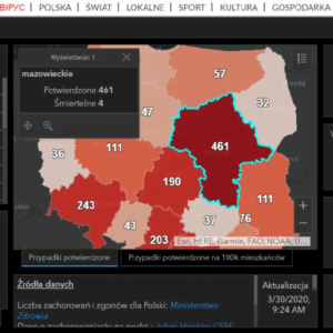 Interaktywna mapa KORONAWIRUSA w Polsce i na świecie.
